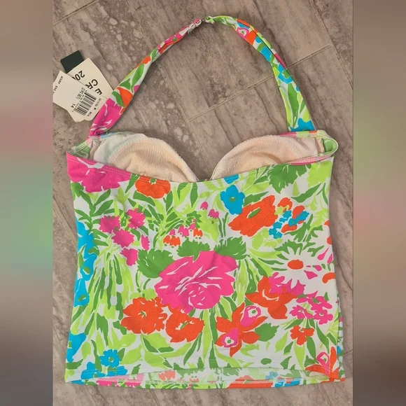 Ralph Lauren Floral One Piece - Pink, Green, Orange - Picture 2 of 6